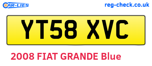 YT58XVC are the vehicle registration plates.