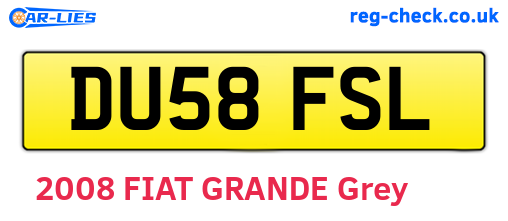 DU58FSL are the vehicle registration plates.