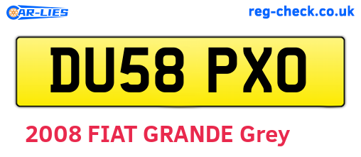 DU58PXO are the vehicle registration plates.