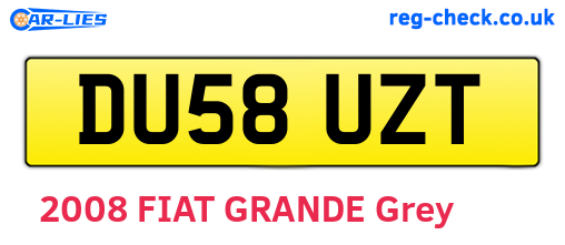 DU58UZT are the vehicle registration plates.
