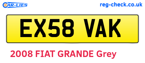 EX58VAK are the vehicle registration plates.