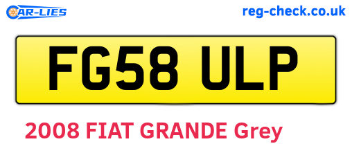 FG58ULP are the vehicle registration plates.