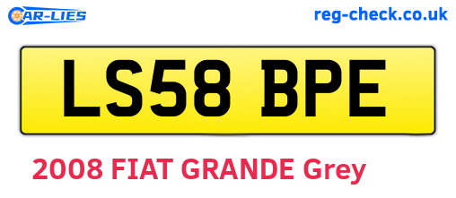 LS58BPE are the vehicle registration plates.