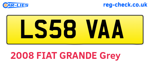 LS58VAA are the vehicle registration plates.