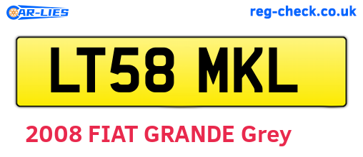 LT58MKL are the vehicle registration plates.