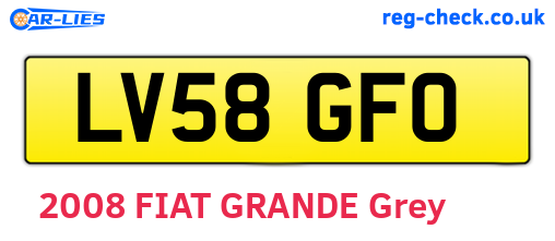 LV58GFO are the vehicle registration plates.