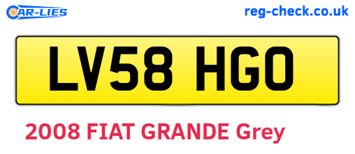 LV58HGO are the vehicle registration plates.