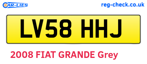 LV58HHJ are the vehicle registration plates.