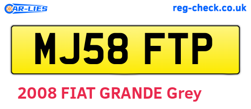 MJ58FTP are the vehicle registration plates.