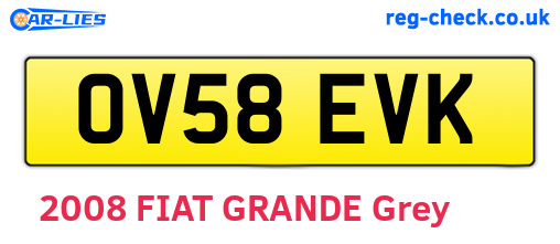 OV58EVK are the vehicle registration plates.