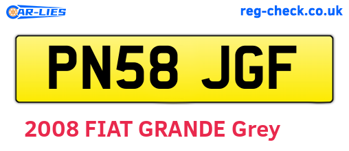 PN58JGF are the vehicle registration plates.