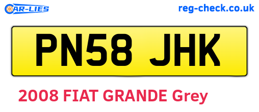 PN58JHK are the vehicle registration plates.