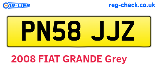 PN58JJZ are the vehicle registration plates.