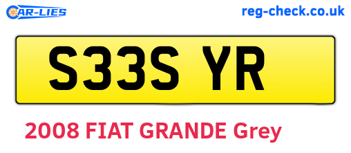 S33SYR are the vehicle registration plates.