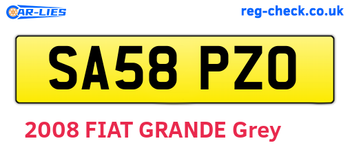 SA58PZO are the vehicle registration plates.