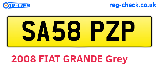SA58PZP are the vehicle registration plates.