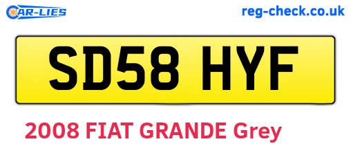 SD58HYF are the vehicle registration plates.