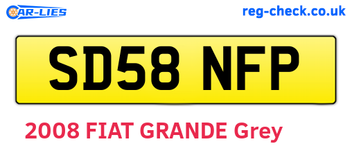 SD58NFP are the vehicle registration plates.