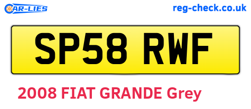 SP58RWF are the vehicle registration plates.