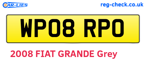 WP08RPO are the vehicle registration plates.