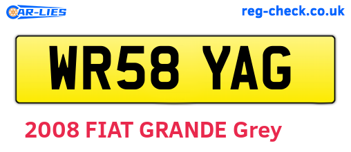 WR58YAG are the vehicle registration plates.