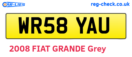 WR58YAU are the vehicle registration plates.