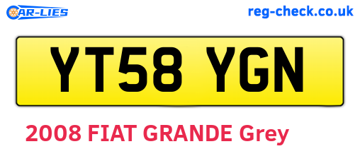 YT58YGN are the vehicle registration plates.