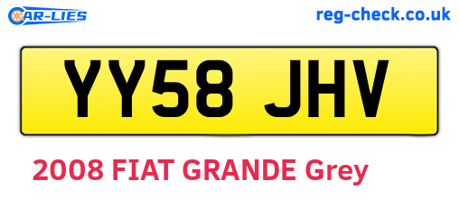 YY58JHV are the vehicle registration plates.