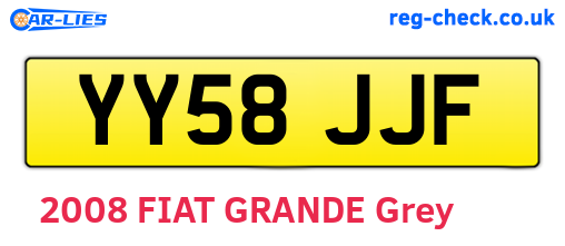 YY58JJF are the vehicle registration plates.