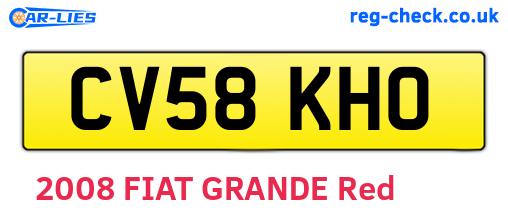 CV58KHO are the vehicle registration plates.