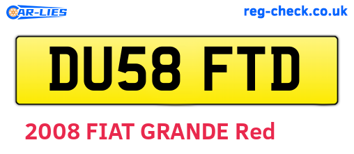 DU58FTD are the vehicle registration plates.