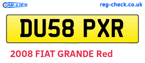 DU58PXR are the vehicle registration plates.