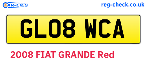 GL08WCA are the vehicle registration plates.