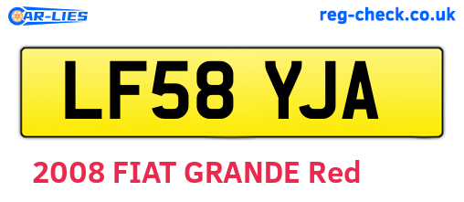 LF58YJA are the vehicle registration plates.