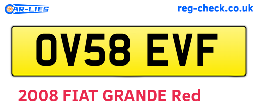 OV58EVF are the vehicle registration plates.