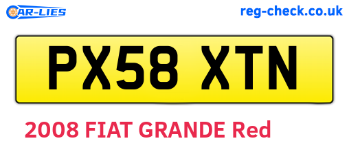 PX58XTN are the vehicle registration plates.