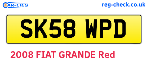 SK58WPD are the vehicle registration plates.