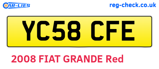 YC58CFE are the vehicle registration plates.