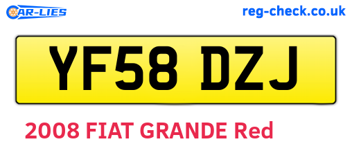 YF58DZJ are the vehicle registration plates.