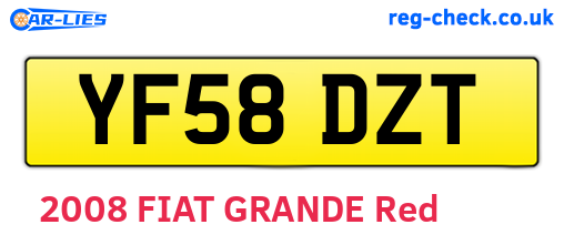 YF58DZT are the vehicle registration plates.