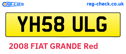 YH58ULG are the vehicle registration plates.
