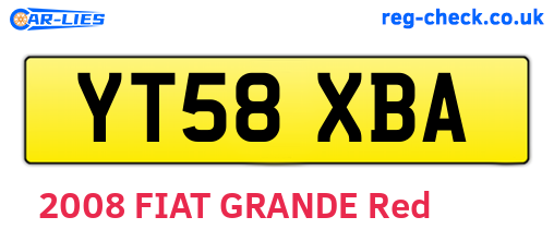 YT58XBA are the vehicle registration plates.