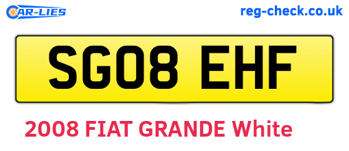 SG08EHF are the vehicle registration plates.
