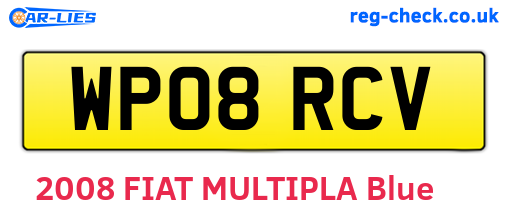WP08RCV are the vehicle registration plates.