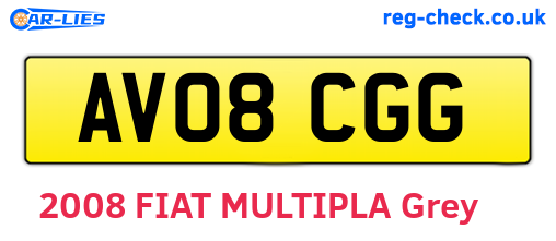 AV08CGG are the vehicle registration plates.