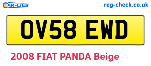 OV58EWD are the vehicle registration plates.