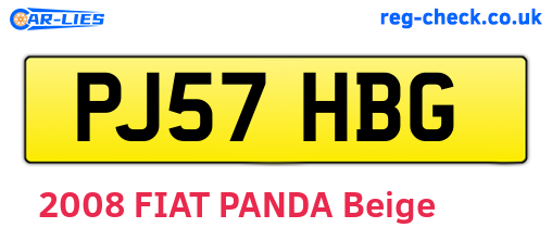 PJ57HBG are the vehicle registration plates.
