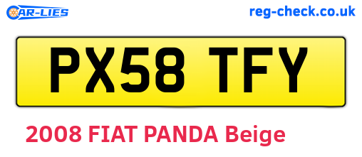 PX58TFY are the vehicle registration plates.