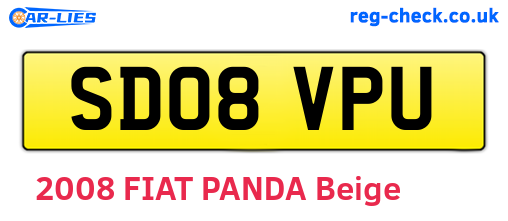 SD08VPU are the vehicle registration plates.