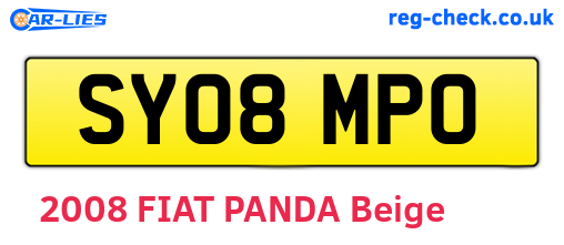 SY08MPO are the vehicle registration plates.